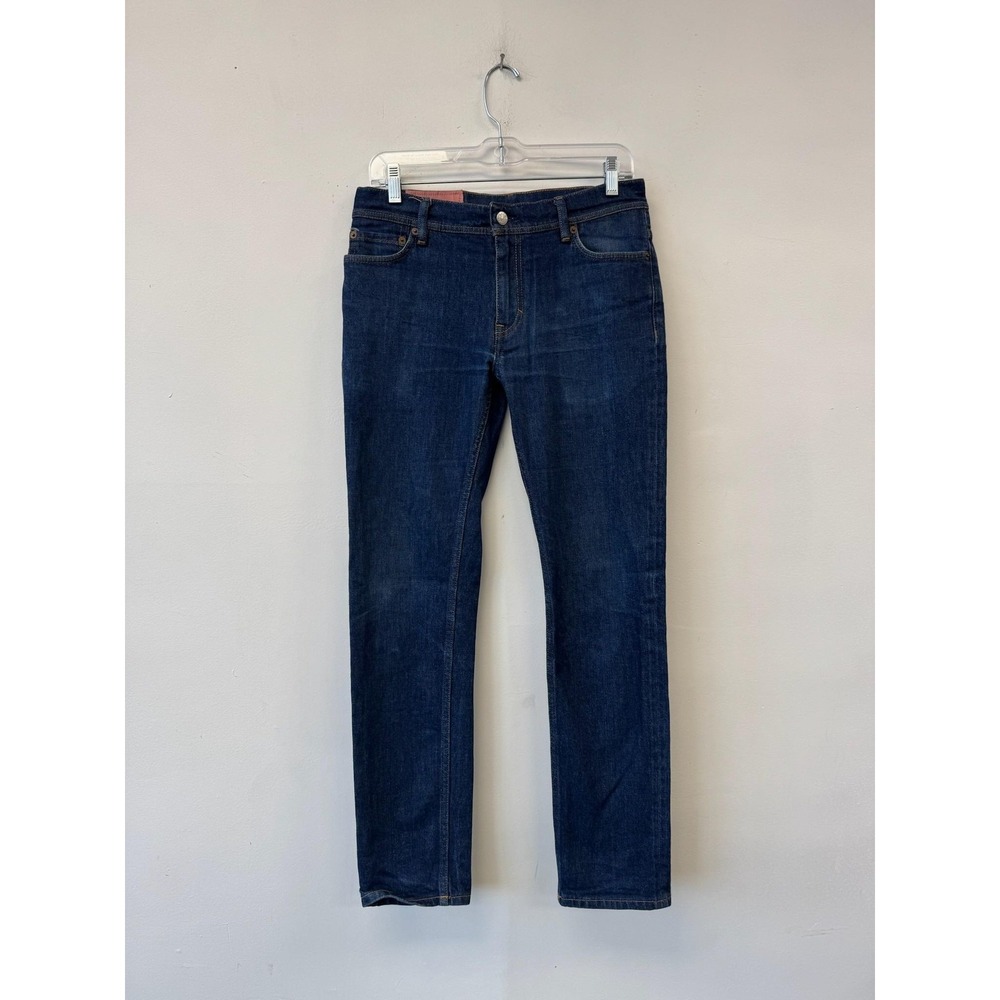 Acne Studios Blå Konst Jeans Mens 30 Blue Dark Wash Mid‎ Rise Skinny Denim